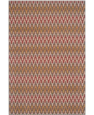 Safavieh Hampton HAM518 Dark Gray and Rust 5'1" x 7'7" Outdoor Area Rug