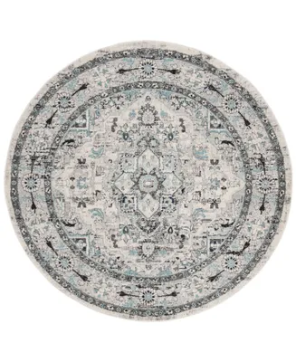 Safavieh Madison MAD924 Light Gray and Blue 6'7" x 6'7" Round Area Rug