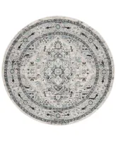 Safavieh Madison MAD924 Light Gray and Blue 6'7" x 6'7" Round Area Rug