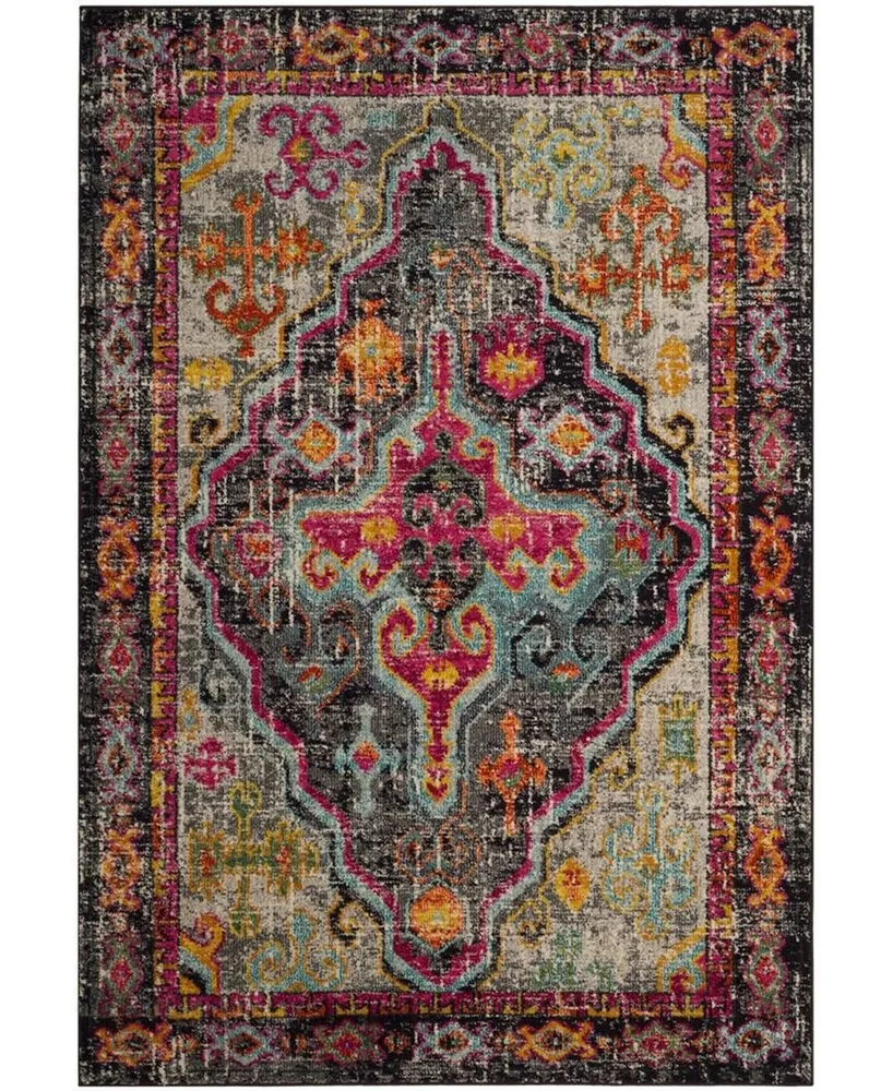 Safavieh Monaco MNC247 Gray and Fuchsia 5'1" x 7'7" Area Rug