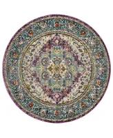 Safavieh Monaco MNC251 Violet and Light Blue 6'7" x 6'7" Round Area Rug