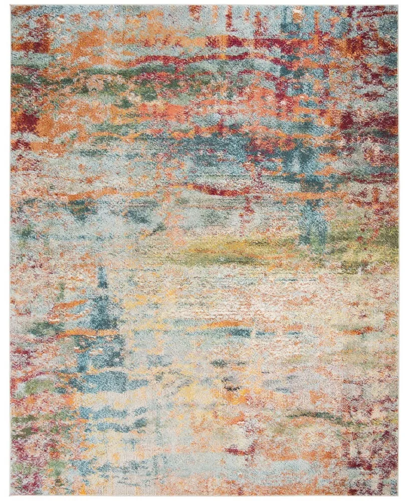 Safavieh Monaco MNC262 Teal and Orange 8' x 10' Area Rug