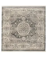 Safavieh Vintage Persian VTP457 Dark Gray and Ivory 5' x 5' Square Area Rug