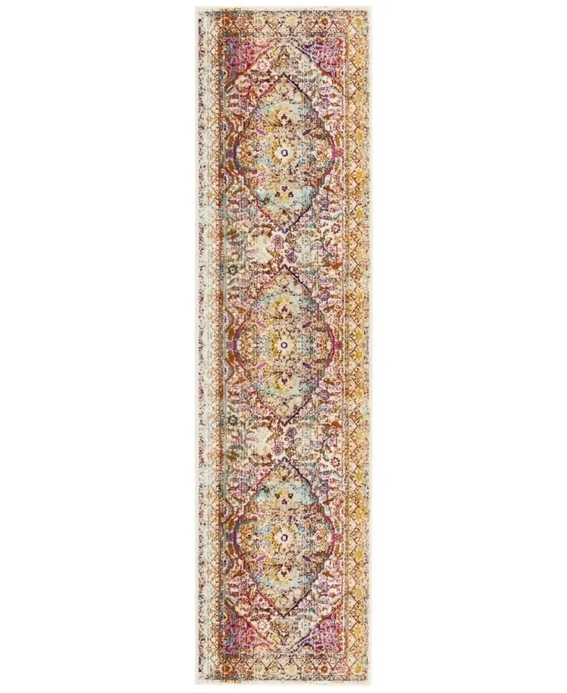 Safavieh Baldwin BDN189 Ivory and Fuchsia 2'2" x 8' Runner Area Rug