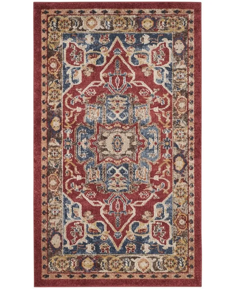 Safavieh Bijar BIJ605 Red and Royal 3' x 5' Area Rug