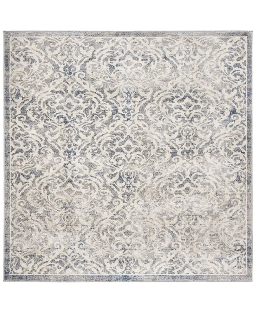 Safavieh Brentwood BNT810 Light Gray and Blue 6'7" x 6'7" Square Rug