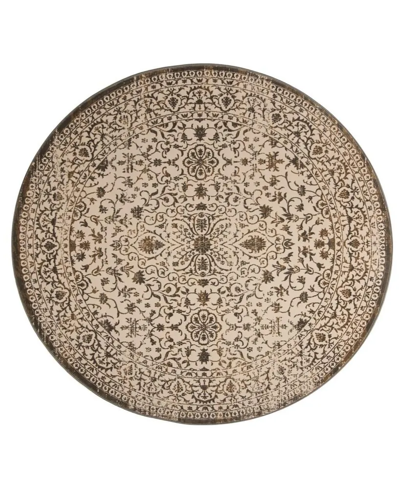 Safavieh Brilliance BRL504 Cream and Bronze 6'7" x 6'7" Round Area Rug