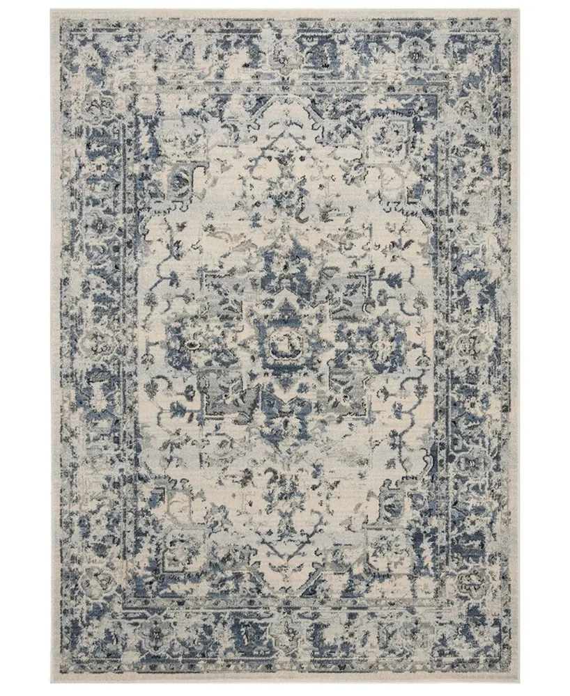 Safavieh Charleston CHL411 Ivory and Navy 5'3" x 7'6" Area Rug