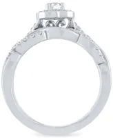 Diamond Halo Bridal Set (1/2 ct. t.w.) 14k White Gold