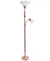 Elegant Designs 2 Light Mother Daughter Floor Lamp with White Marble Glass