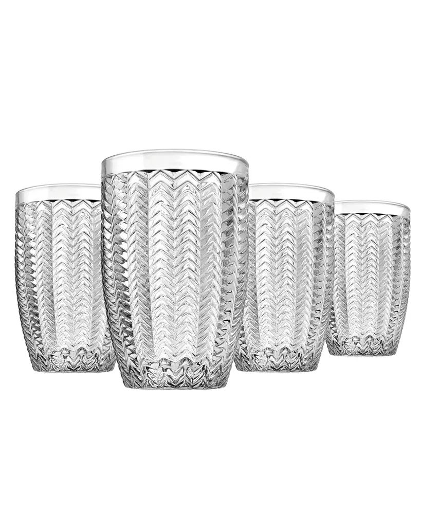 Godinger Carson Modern Vintage Highball Glasses, Set of Four