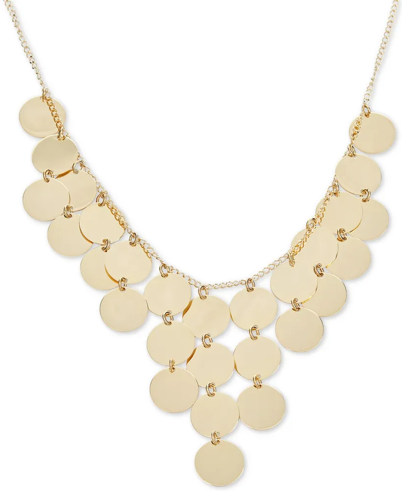 Yellow Gold Plated Multi-Disc Necklace