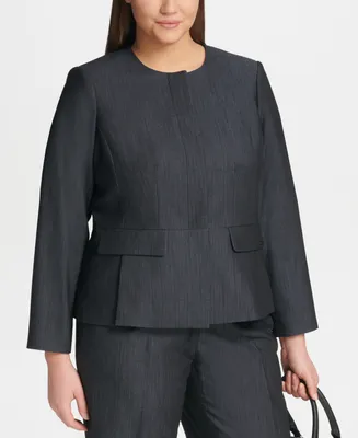 Calvin Klein Plus Size Button-Front Denim Jacket