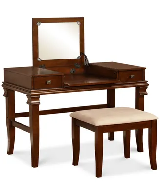 Angela Vanity Set with Bench and Mirror