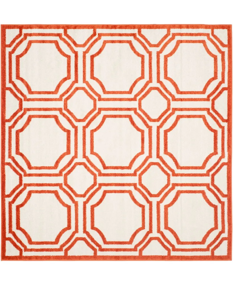 Safavieh Amherst AMT411 Ivory and Orange 5' x 5' Square Area Rug