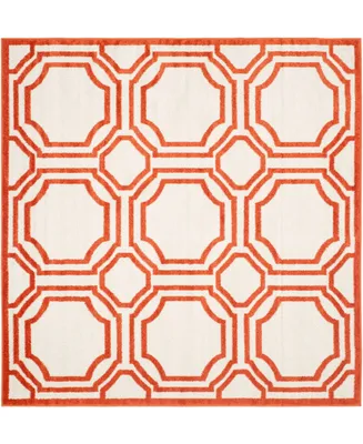 Safavieh Amherst AMT411 Ivory and Orange 5' x 5' Square Area Rug