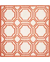 Safavieh Amherst AMT411 Ivory and Orange 5' x 5' Square Area Rug