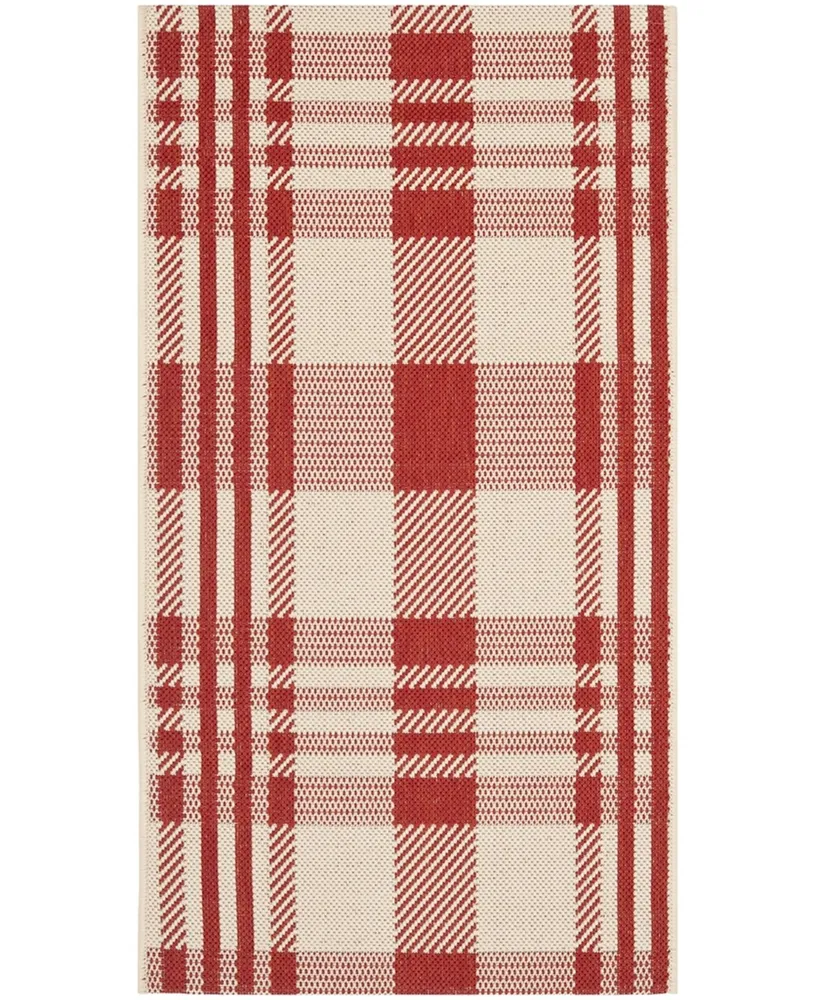 Safavieh Courtyard CY6201 Red and Bone 2'7" x 5' Sisal Weave Outdoor Area Rug