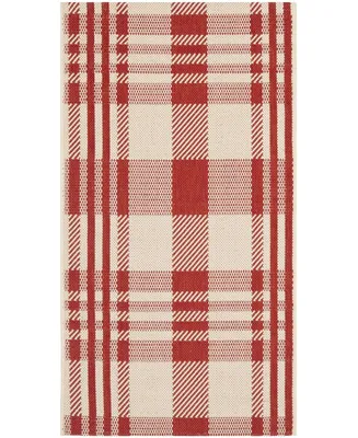 Safavieh Courtyard CY6201 Red and Bone 2'7" x 5' Sisal Weave Outdoor Area Rug