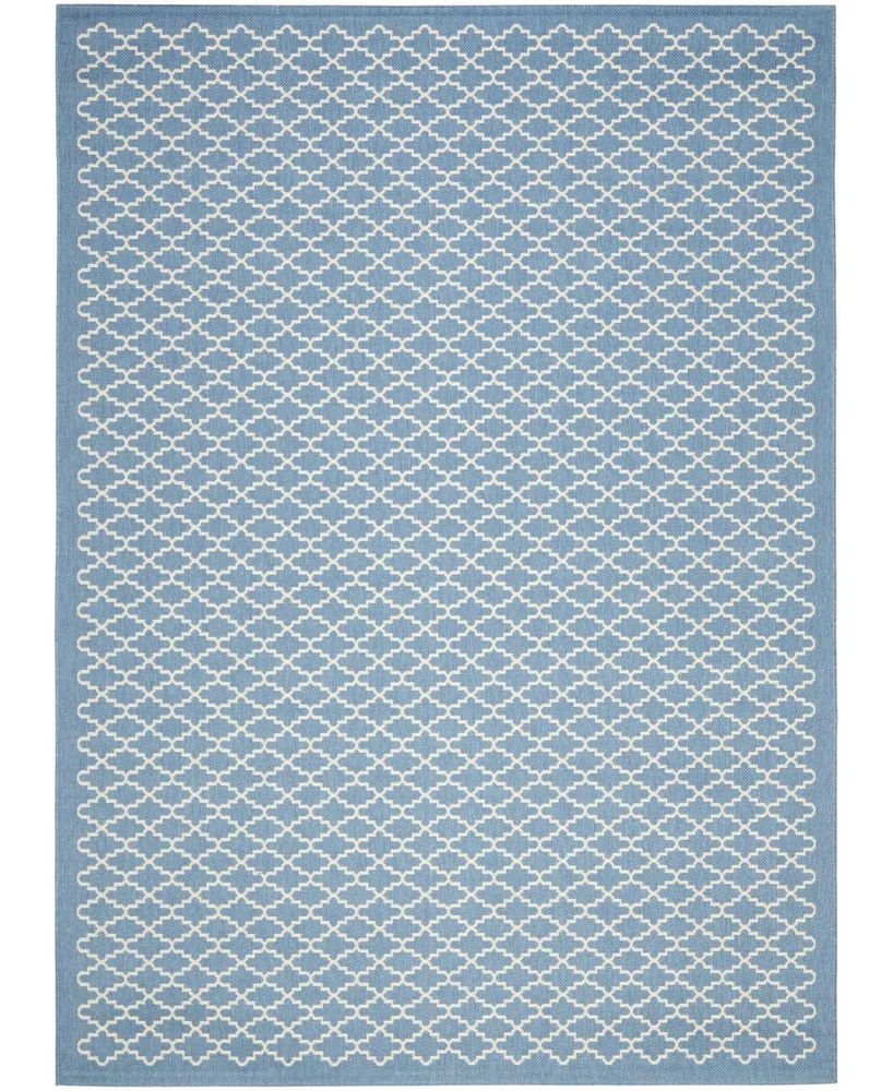 Safavieh Courtyard CY6919 Blue and Beige 8'11" x 12' Sisal Weave Rectangle Outdoor Area Rug