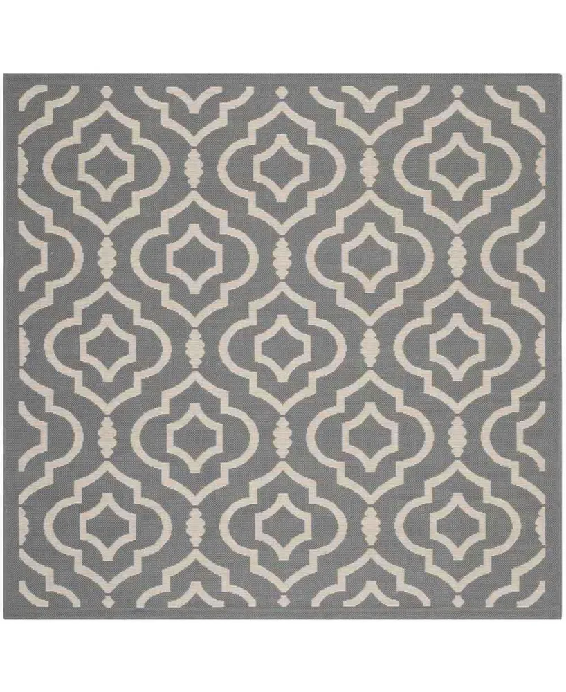 Safavieh Courtyard CY6926 Anthracite and Beige 7'10" x 7'10" Sisal Weave Square Outdoor Area Rug