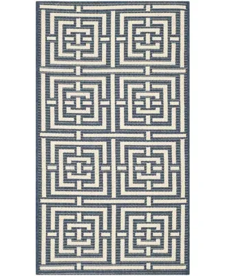 Safavieh Courtyard CY6937 Navy and Beige 2'7" x 5' Sisal Weave Outdoor Area Rug