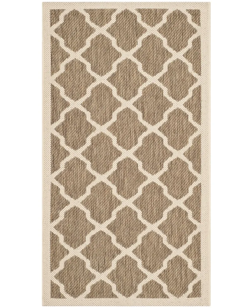 Safavieh Courtyard CY6903 Brown and Bone 2'7" x 5' Outdoor Area Rug