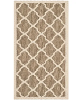 Safavieh Courtyard CY6903 Brown and Bone 2'7" x 5' Outdoor Area Rug