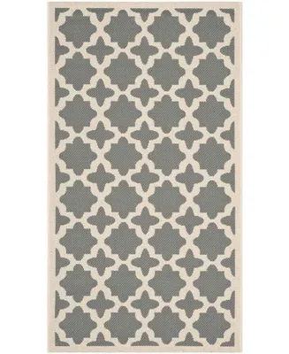 Safavieh Courtyard CY6913 Anthracite and Beige 2' x 3'7" Sisal Weave Outdoor Area Rug