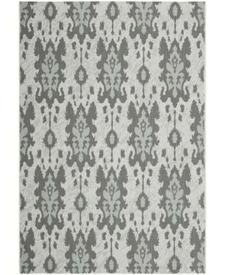 Safavieh Courtyard CY7276 Ltgy Anthracite and Aqua Weft 6'7" x 9'6" Sisal Weave Outdoor Area Rug