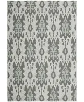 Safavieh Courtyard CY7276 Ltgy Anthracite and Aqua Weft 6'7" x 9'6" Sisal Weave Outdoor Area Rug