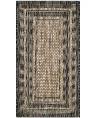 Safavieh Courtyard CY8475 Natural and Black 2'7" x 5' Outdoor Area Rug