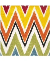 Safavieh Shag Kids SGK567 Ivory and Multi 6'7" x 6'7" Square Area Rug