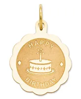 14k Gold Charm, Happy Birthday Charm