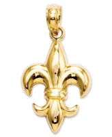 14k Gold Charm, Small Fleur De Lis Charm