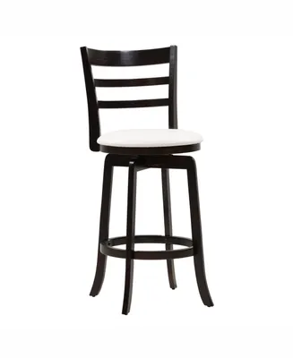 Corliving Wood Barstool with Leatherette Seat and 3-Slat Backrest