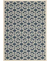 Safavieh Courtyard CY6015 Navy and Beige 6'7" x 9'6" Sisal Weave Outdoor Area Rug