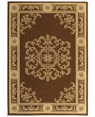 Safavieh Courtyard CY2914 Chocolate and Natural 6'7" x 9'6" Outdoor Area Rug