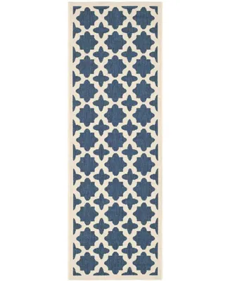 Safavieh Courtyard CY6913 Navy and Beige 2'3" x 10' Sisal Weave Runner Outdoor Area Rug