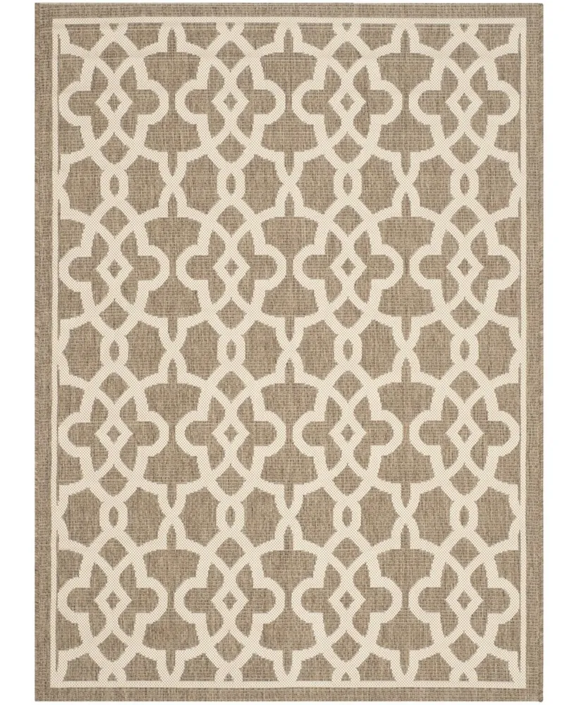 Safavieh Courtyard CY6071 Mocha and Beige 6'7" x 9'6" Outdoor Area Rug