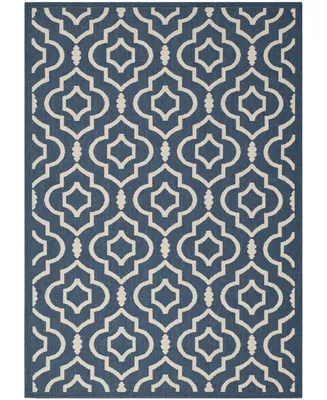 Safavieh Courtyard CY6926 Navy and Beige 6'7" x 9'6" Sisal Weave Outdoor Area Rug