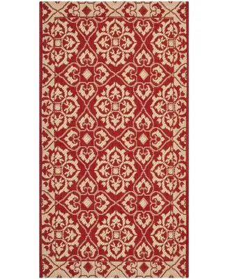 Safavieh Courtyard CY6550 Red and Creme 4' x 5'7" Sisal Weave Outdoor Area Rug