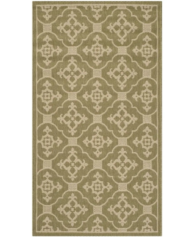 Safavieh Courtyard CY6564 Green and Creme 4' x 5'7" Sisal Weave Outdoor Area Rug