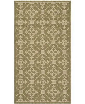 Safavieh Courtyard CY6564 Green and Creme 4' x 5'7" Sisal Weave Outdoor Area Rug