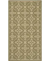 Safavieh Courtyard CY6564 Green and Creme 4' x 5'7" Sisal Weave Outdoor Area Rug