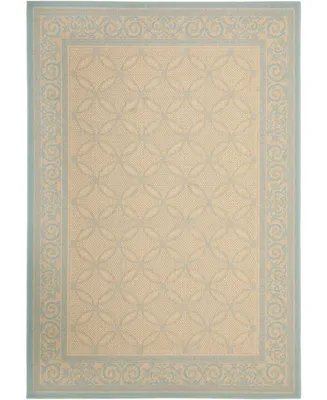 Safavieh Courtyard CY6107 Cream and Aqua 8' x 11' Sisal Weave Outdoor Area Rug