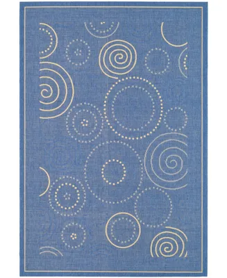 Safavieh Courtyard CY1906 Blue and Natural 5'3" x 7'7" Sisal Weave Outdoor Area Rug