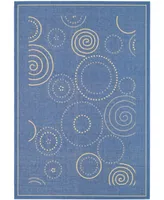Safavieh Courtyard CY1906 Blue and Natural 5'3" x 7'7" Sisal Weave Outdoor Area Rug