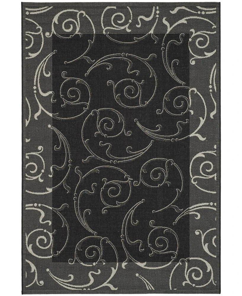 Safavieh Courtyard CY2665 Black and Sand 2'3" x 6'7" Runner Outdoor Area Rug