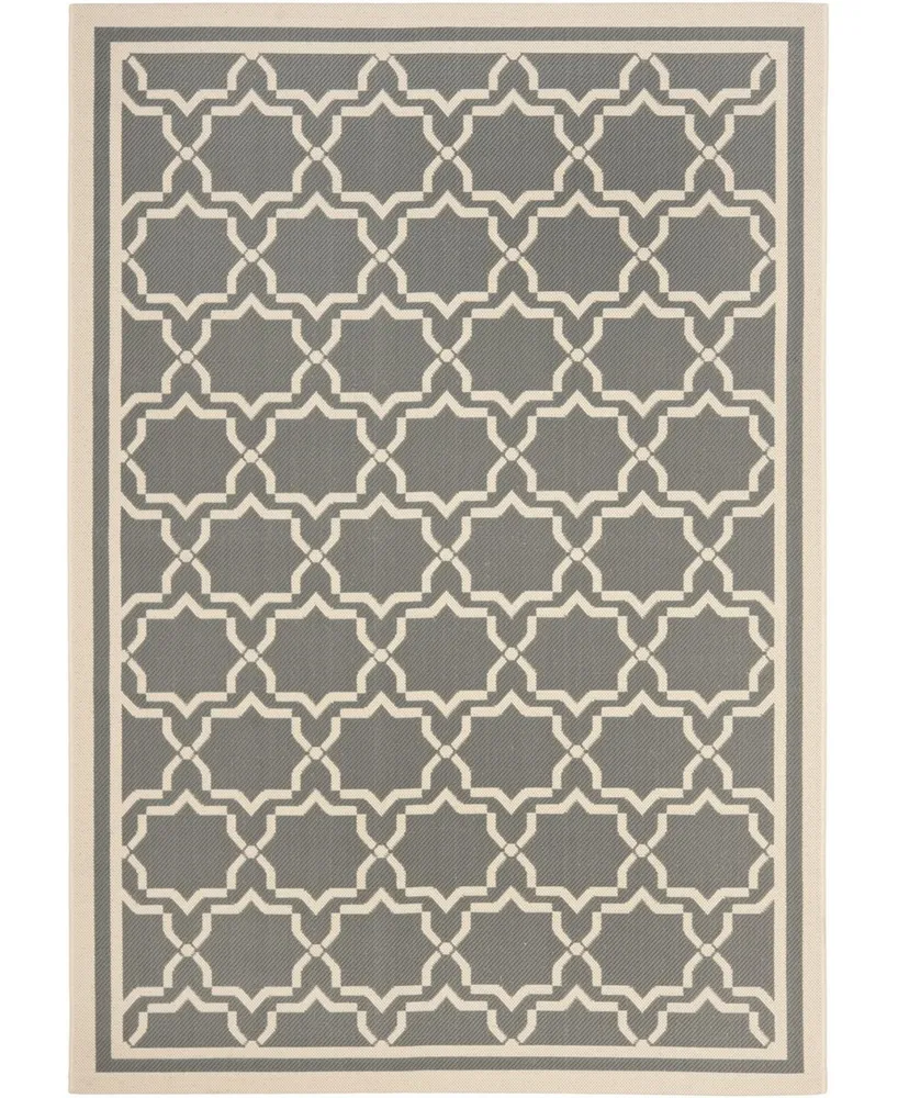 Safavieh Courtyard CY6916 Anthracite and Beige 4' x 5'7" Outdoor Area Rug